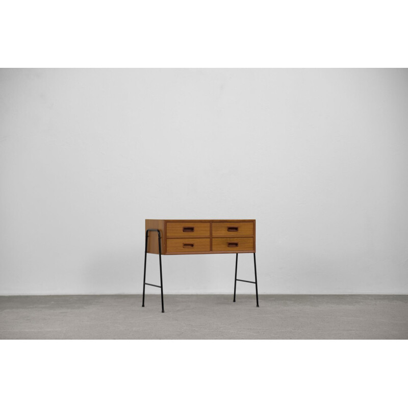 Console vintage en teck avec tiroirs, Scandinavie 1960