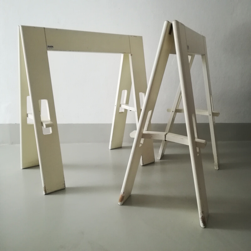 Vintage folding trestles lacquered with steps by Urbino Lomazzi for Acerbis, 1980