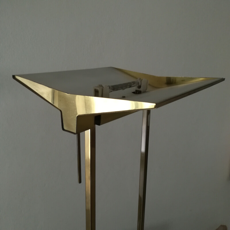 Vintage Concorde brass floor lamp by Marco Zocca 1980