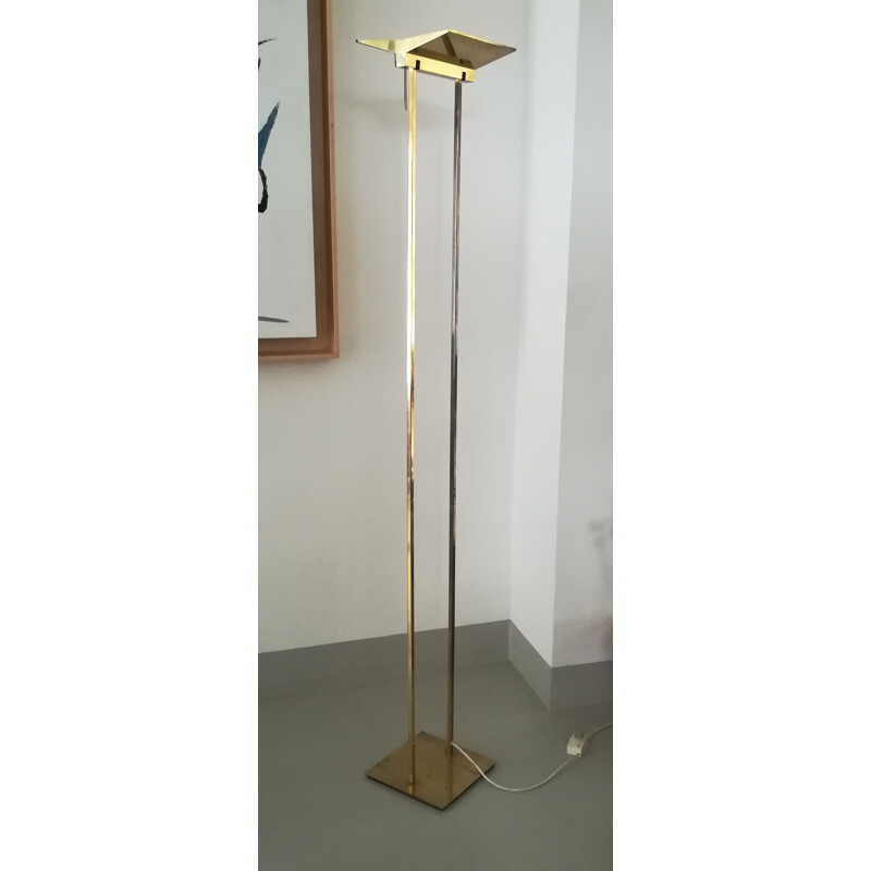 Vintage Concorde brass floor lamp by Marco Zocca 1980