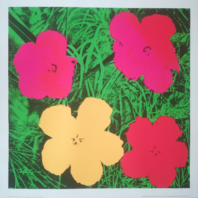 Serigrafía vintage "Flowers" de Andy Warhol por Nouvelles Images Editeurs, Francia 1970
