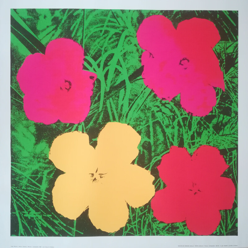 Vintage silkscreen "Flowers" by Andy Warhol by Nouvelles Images Editeurs, France 1970