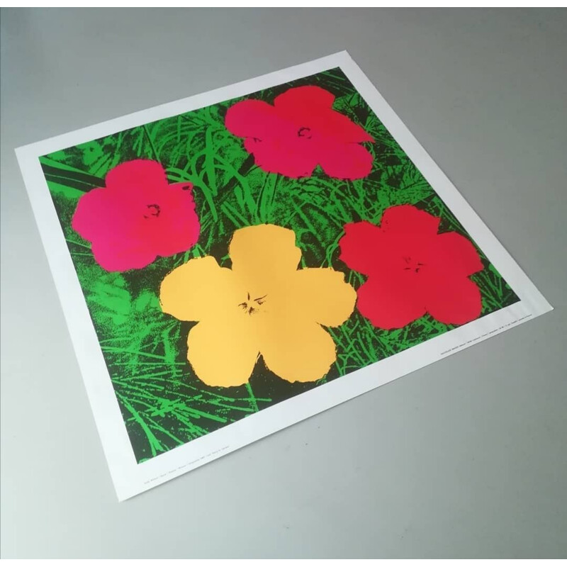 Vintage zeefdruk "Flowers" van Andy Warhol door Nouvelles Images Editeurs, Frankrijk 1970