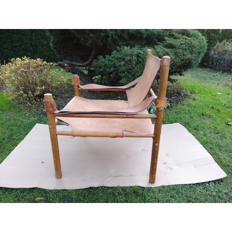 Fauteuil vintage en cuir 1960