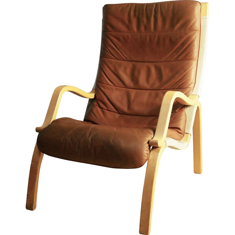 Vintage beech armchair, Denmark 1970