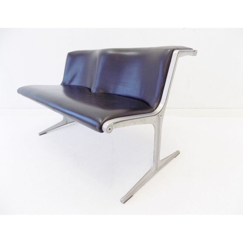 Vintage two-seater bench by Friso Kramer for Wilkhahn 1970