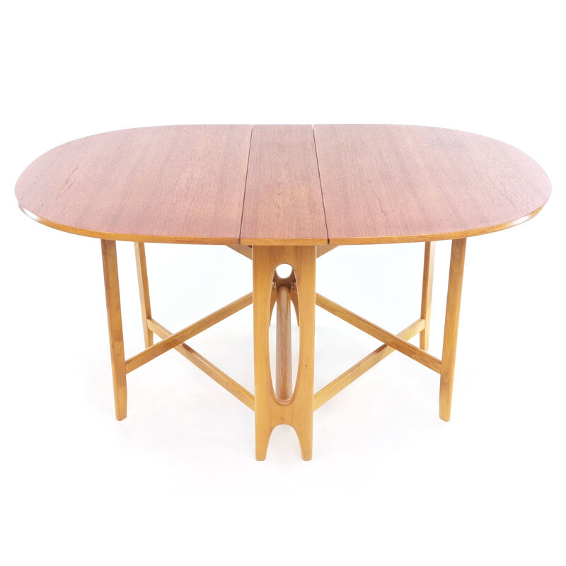 Vintage teak dining table, model "Ellipse", by Bendt Winge for Kleppes Møbelfabrikk, Norway 1960
