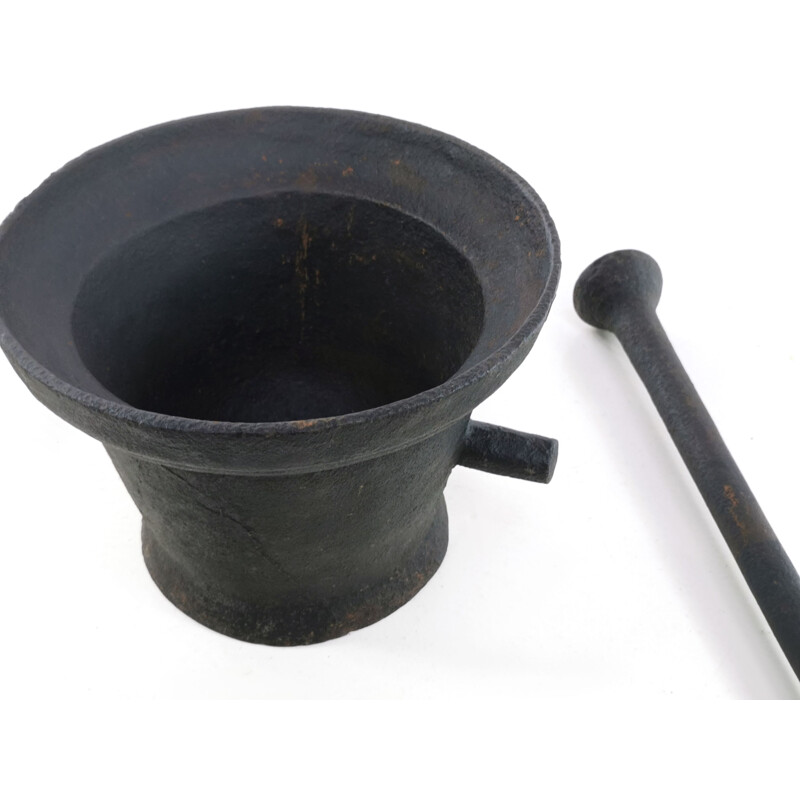 Vintage Cast Iron Large Pestle and Mortar