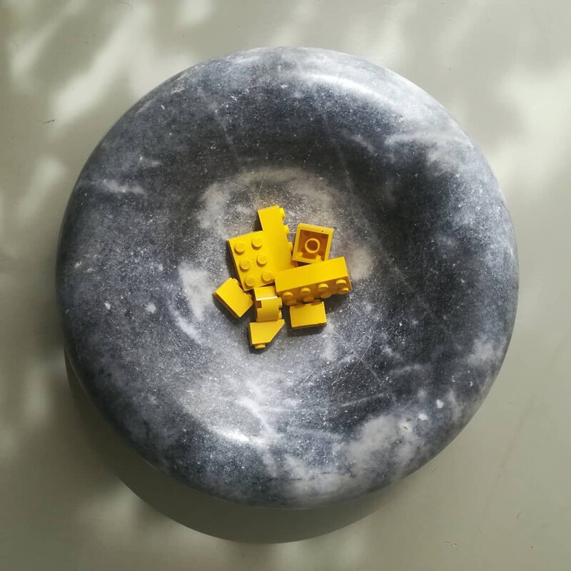 Vintage Gray marble ashtray Italy 1970s