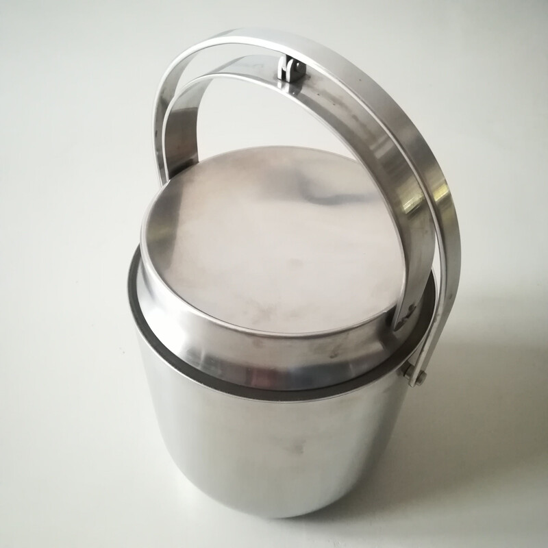 Vintage Stainless steel ice-bucket by Carlo Mazzeri for Alessi 1990s