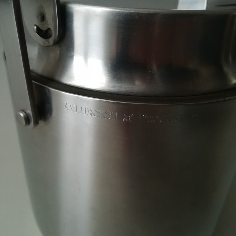 Vintage Stainless steel ice-bucket by Carlo Mazzeri for Alessi 1990s