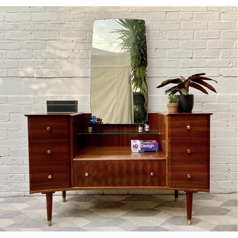 Vintage Dressing Table with Mirror by Uniflex