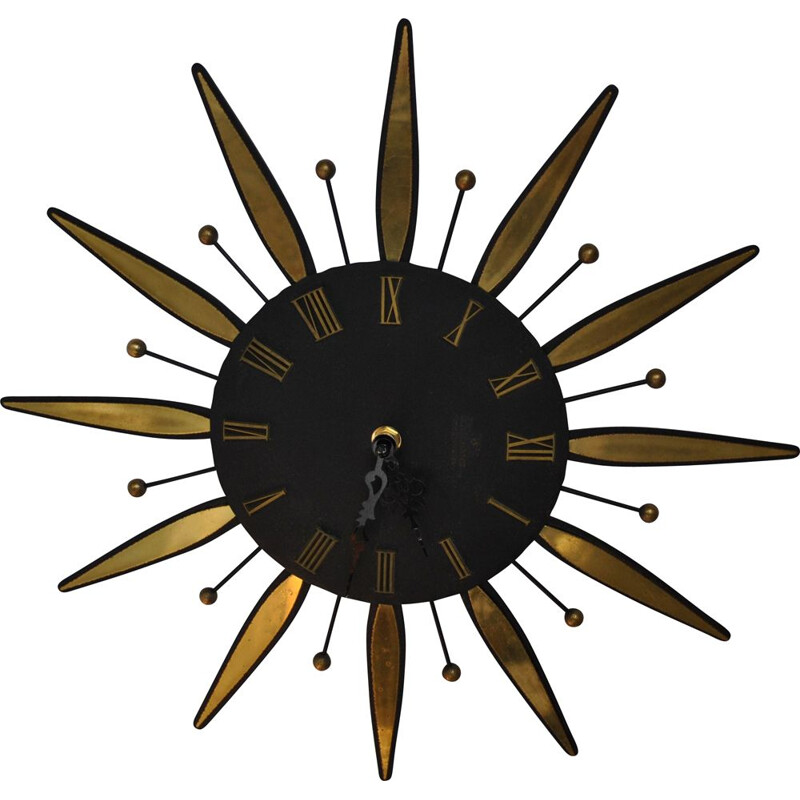 Horloge vintage soleil, Allemagne 1960