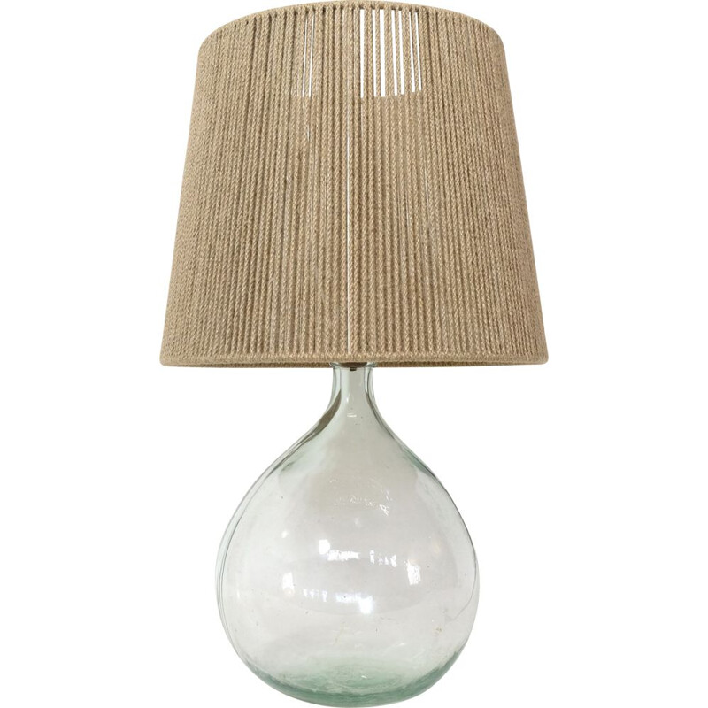 Vintage string shade table lamp 1970s