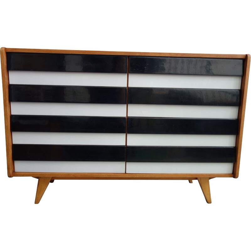 Vintage Black and White drawer sideboard by Jiroutek 1960s