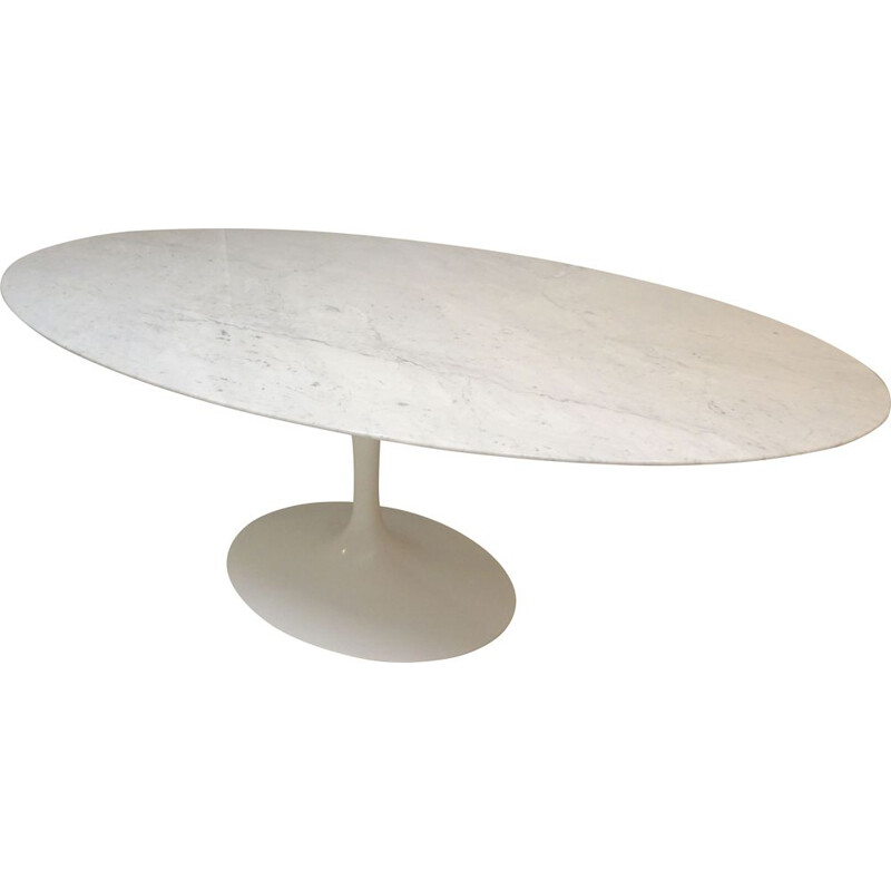 Vintage oval Saarinen table 198cm in marble for Knoll