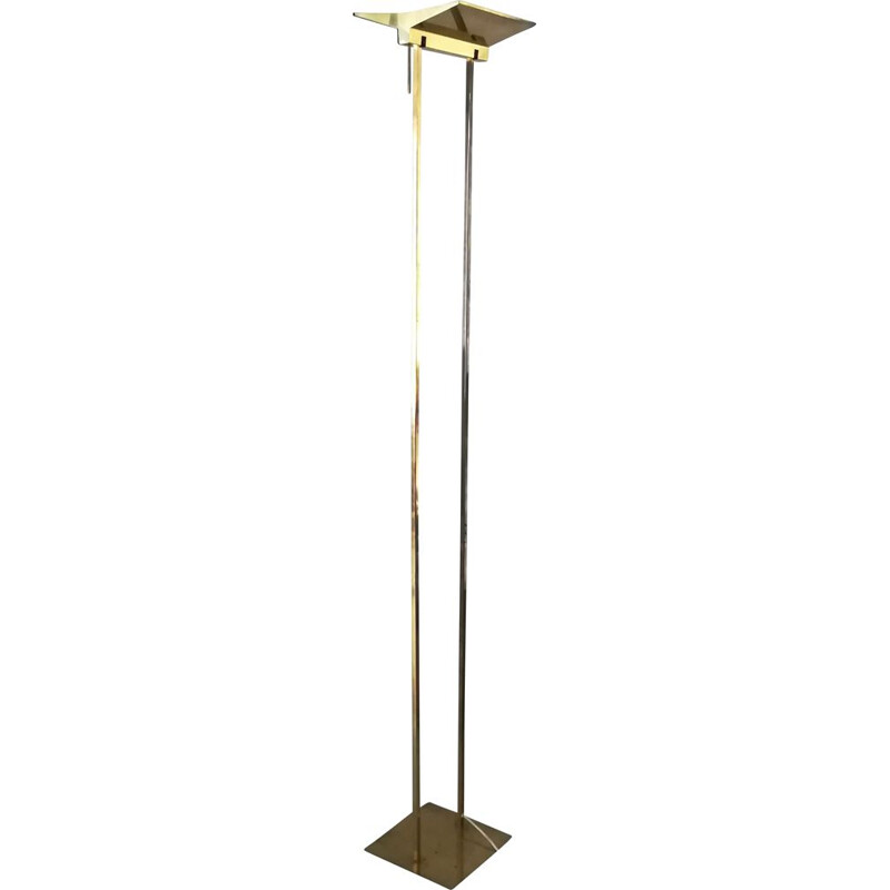 Vintage Concorde brass floor lamp by Marco Zocca 1980