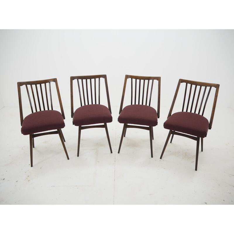 Lot de 4 chaises vintage Antonin Suman 1960