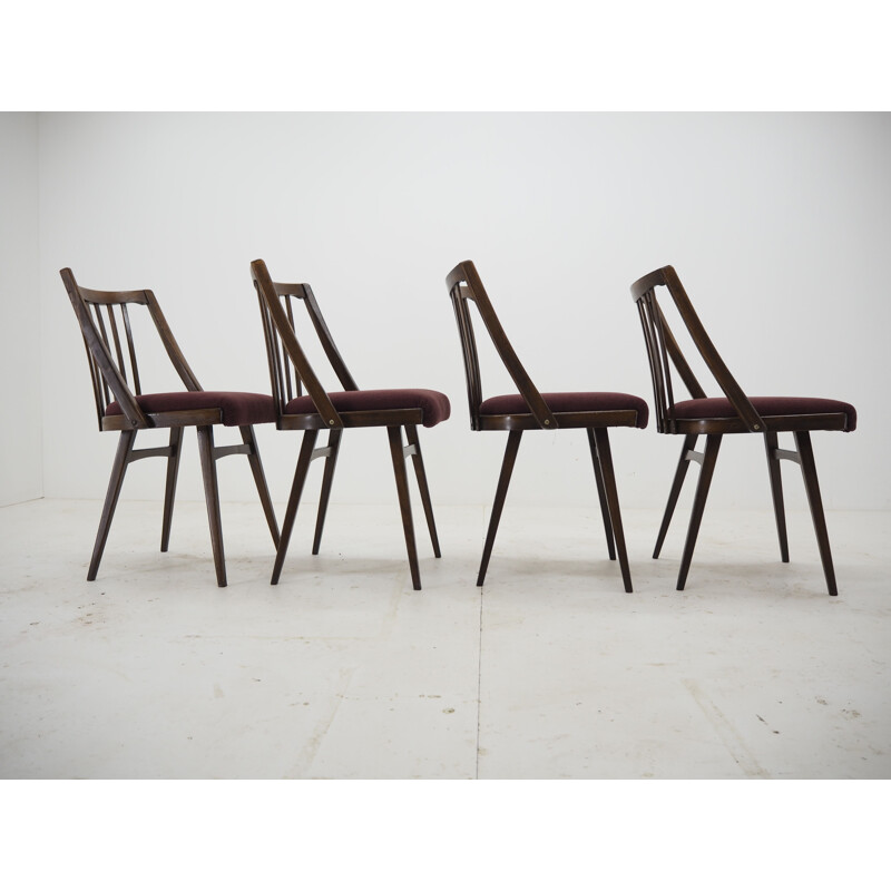 Set of 4 vintage Antonin Suman Dining Chairs 1960s