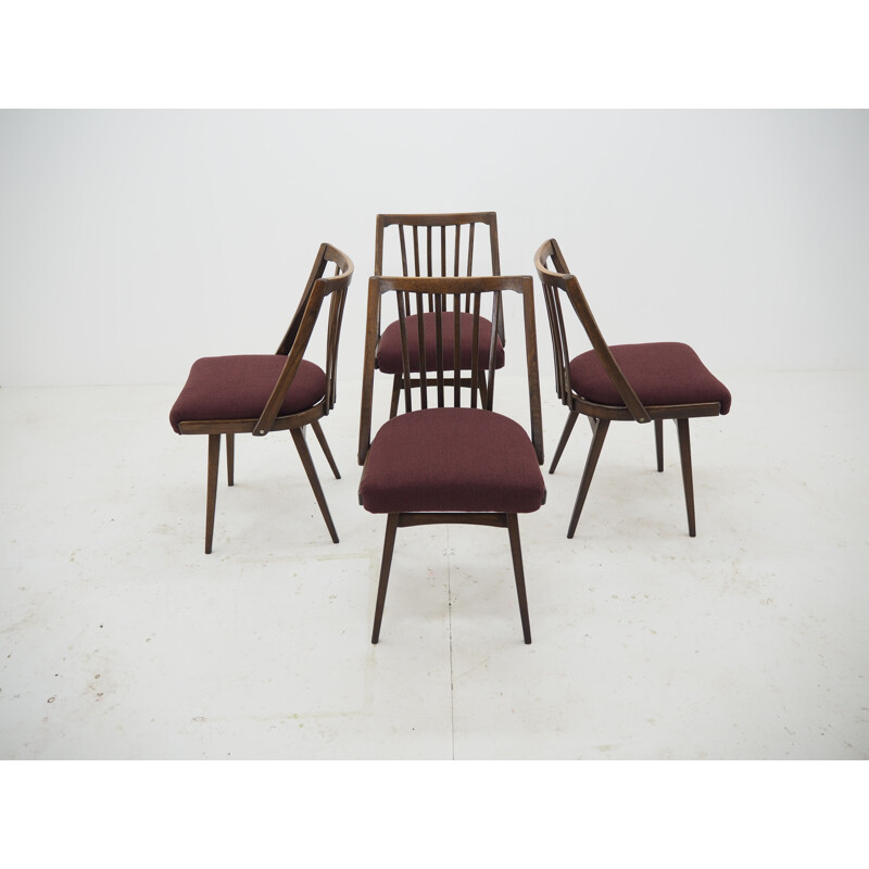 Set of 4 vintage Antonin Suman Dining Chairs 1960s