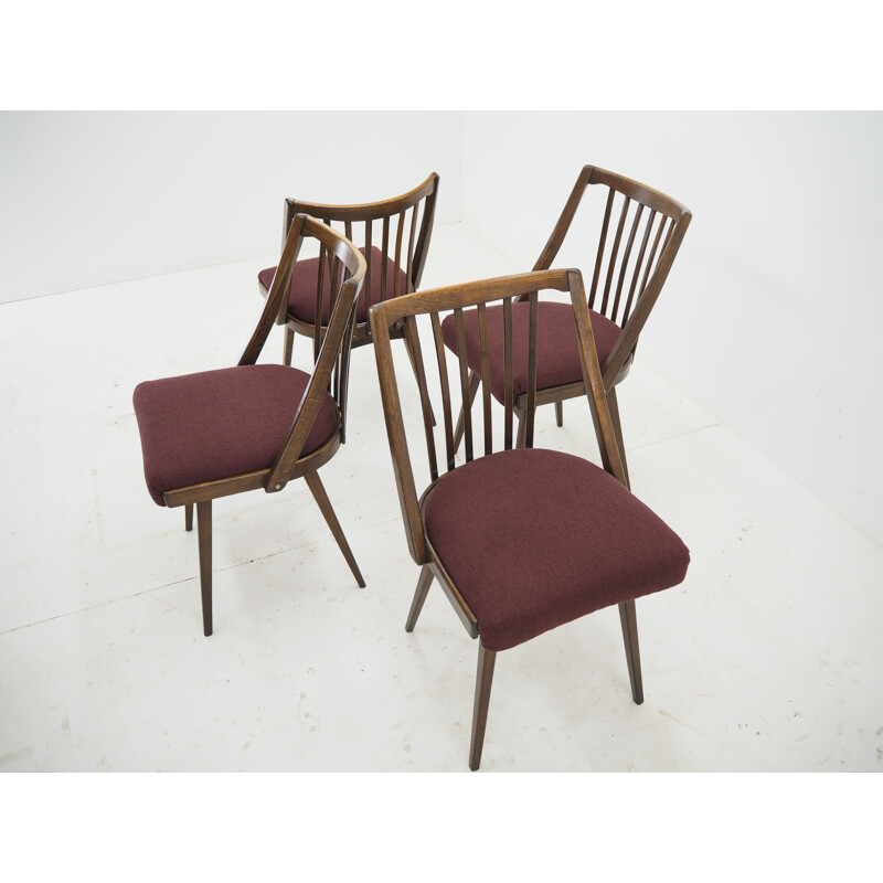 Set of 4 vintage Antonin Suman Dining Chairs 1960s