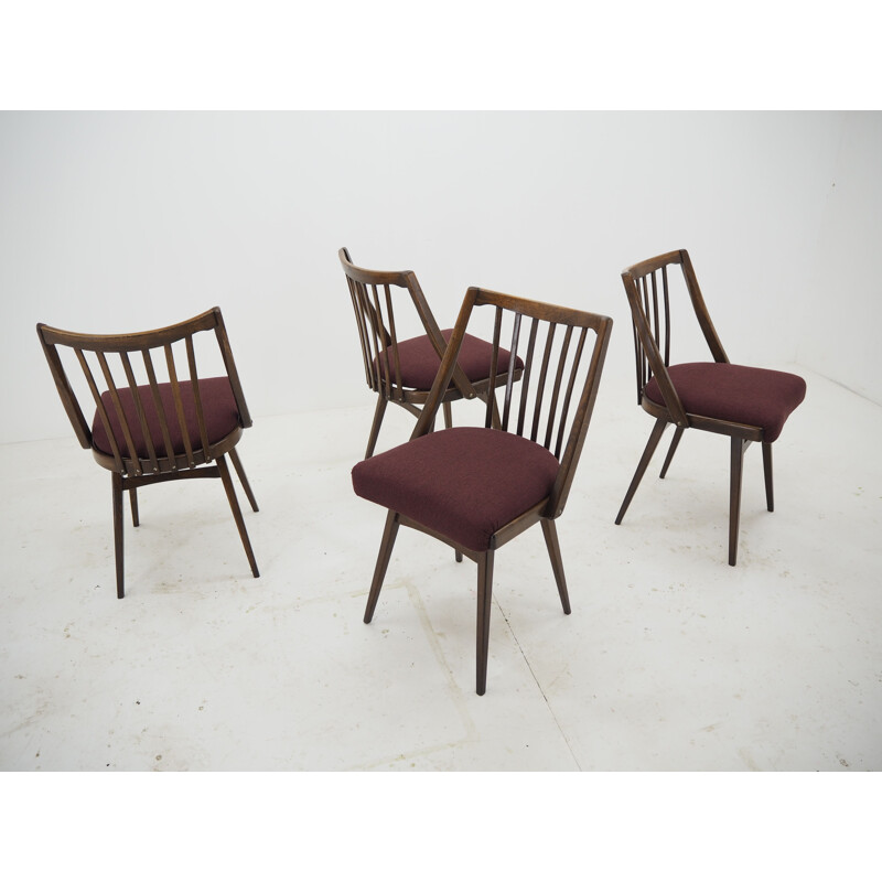 Lot de 4 chaises vintage Antonin Suman 1960