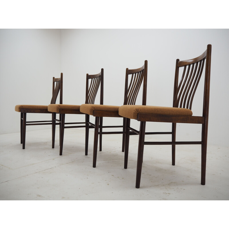 Lot de 4 chaises vintage Tchécoslovaquie 1960