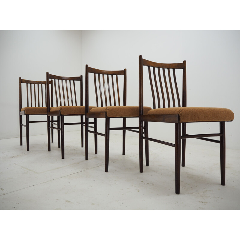 Lot de 4 chaises vintage Tchécoslovaquie 1960