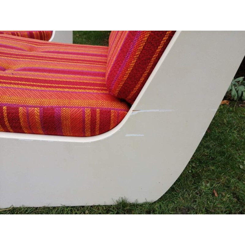 Pair of red vintage armchairs