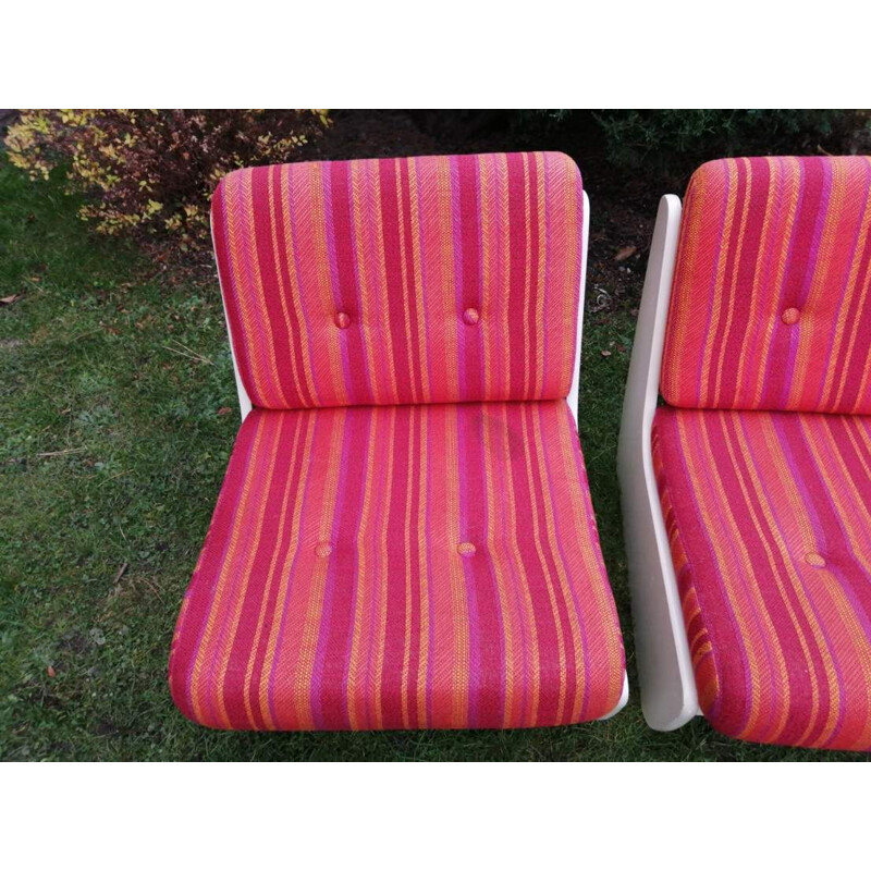 Pair of red vintage armchairs