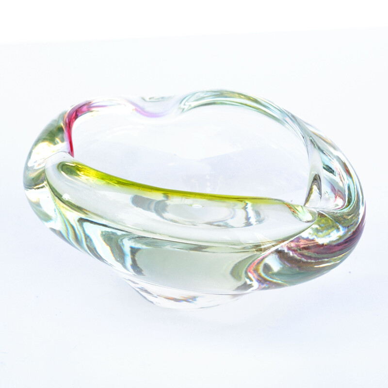 Vintage Glass ashtray by R. Beranek Skrdlovice Czechoslovakia 1960s