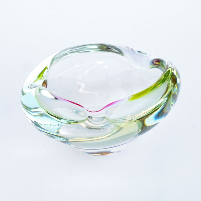 Vintage Glass ashtray by R. Beranek Skrdlovice Czechoslovakia 1960s