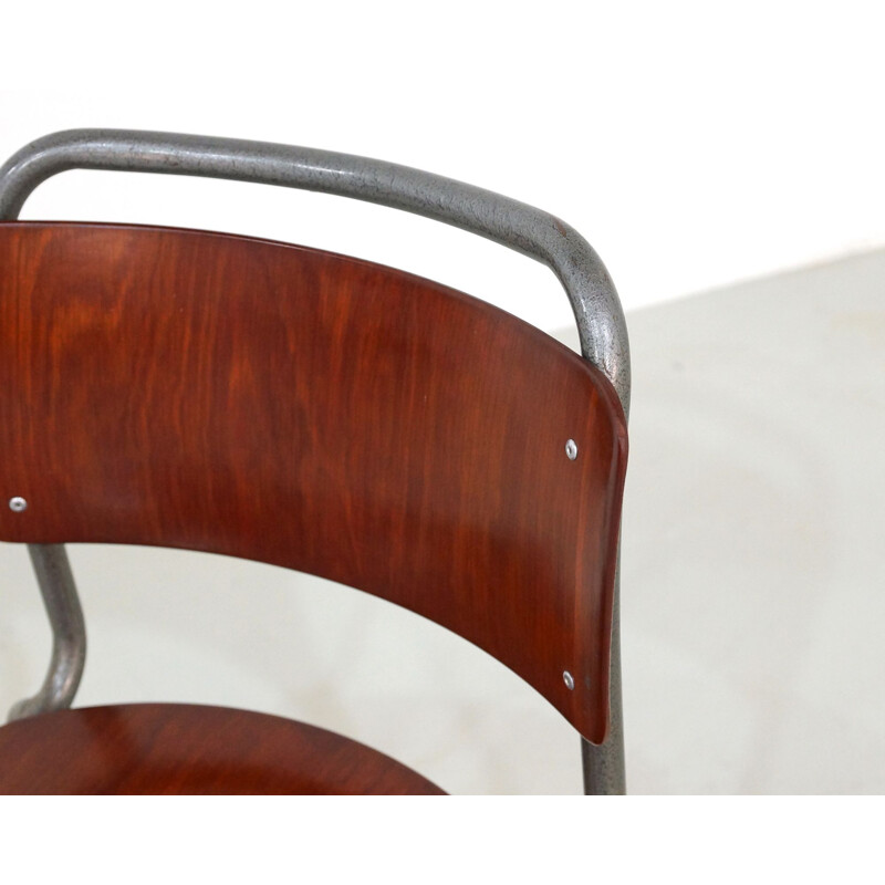 6 Cadeiras de madeira Vintage modelo 106 ou "TU Delft Chair" de Gispen Holland