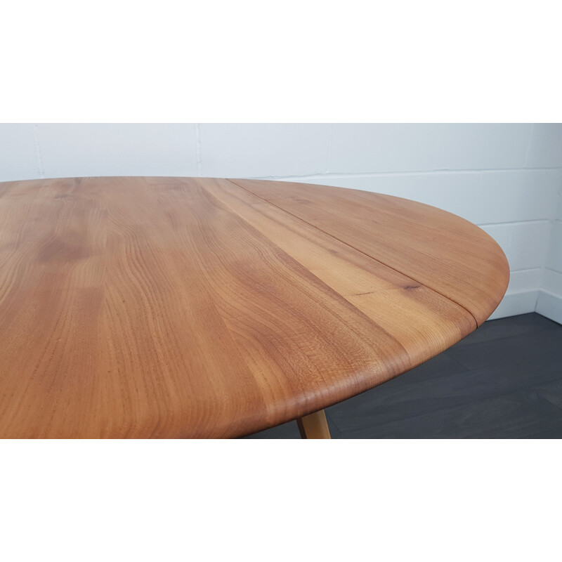 Table à manger vintage Ercol Round Drop Leaf 1960