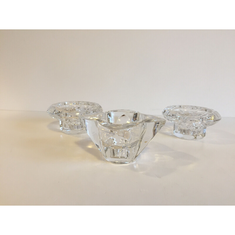 Set of 3 Vintage 1960 Crystal Vintage Photophores