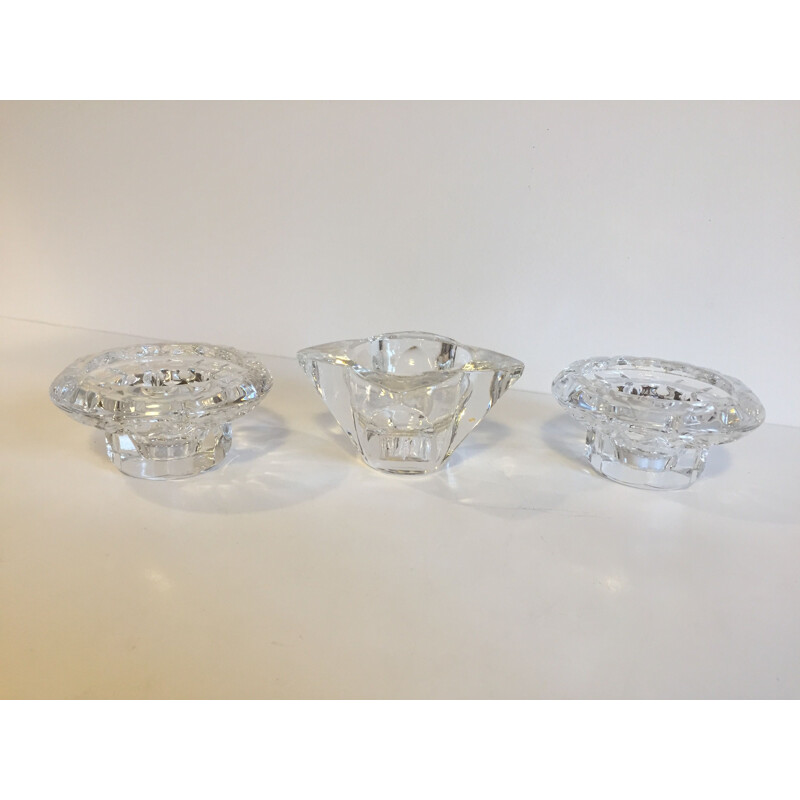 Set of 3 Vintage 1960 Crystal Vintage Photophores