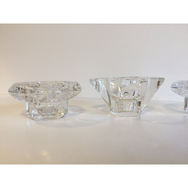 Set of 3 Vintage 1960 Crystal Vintage Photophores