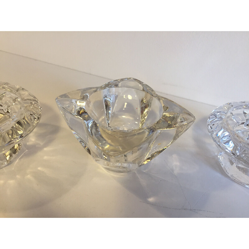 Set of 3 Vintage 1960 Crystal Vintage Photophores