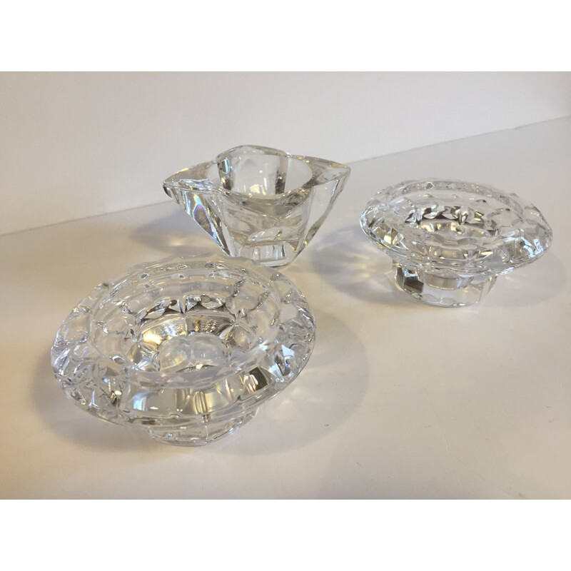 Set of 3 Vintage 1960 Crystal Vintage Photophores