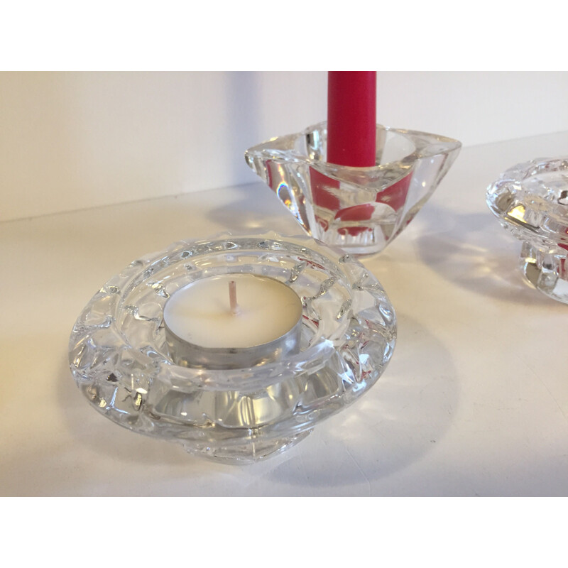 Set of 3 Vintage 1960 Crystal Vintage Photophores