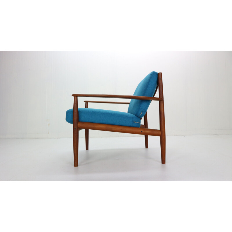 Vintage Grete Jalk Teak Lounge Armchair For France & Søn Denmark 1960s