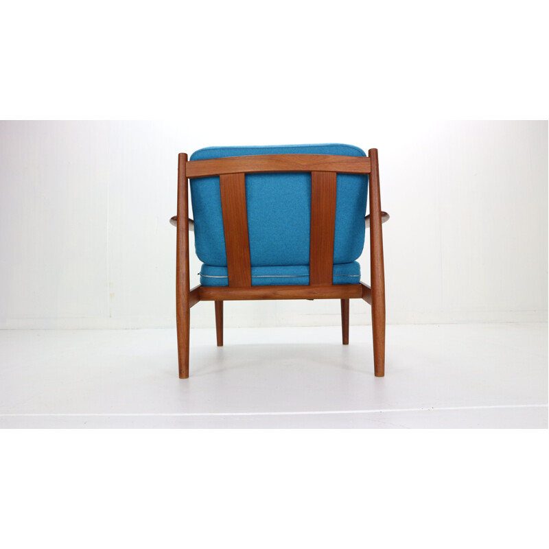 Vintage Grete Jalk Teak Lounge Armchair For France & Søn Denmark 1960s