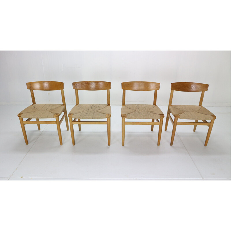 Ensemble de 4 chaises vintage Børge Mogensen Suède 1950