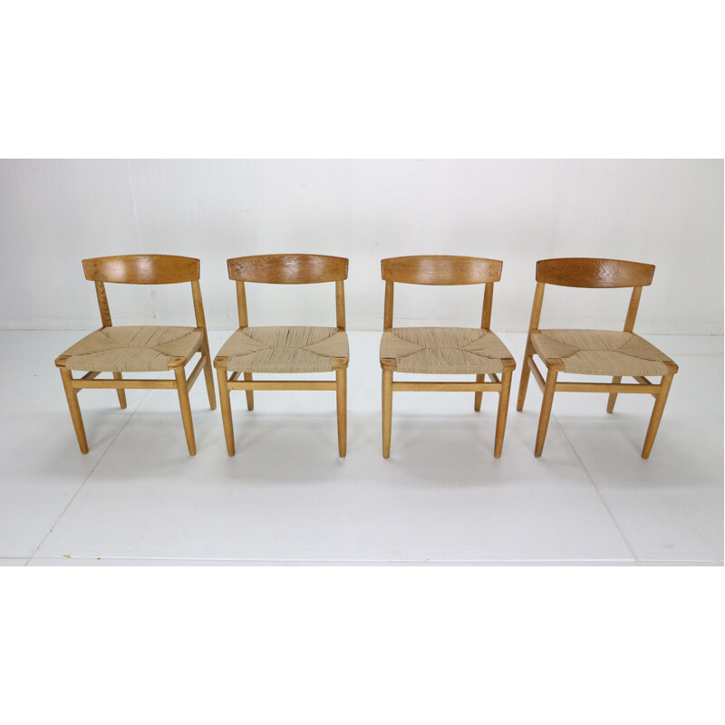 Set of 4 vintage dining room chairs Børge Mogensen Sweden 1950s