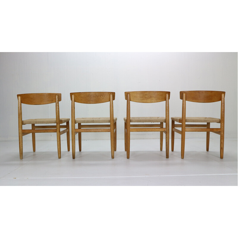 Set of 4 vintage dining room chairs Børge Mogensen Sweden 1950s