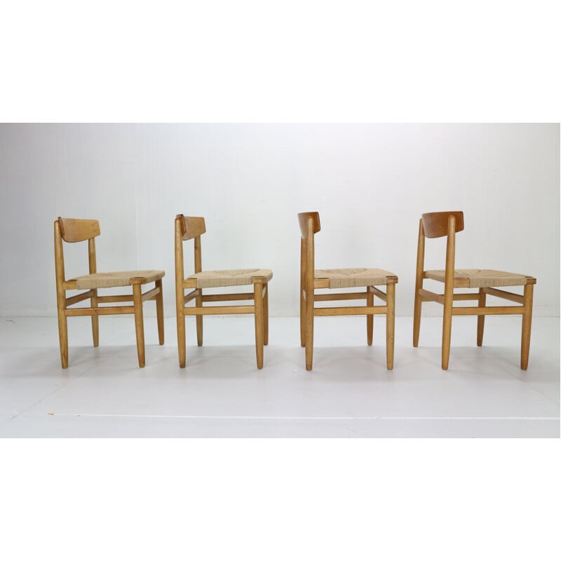 Set of 4 vintage dining room chairs Børge Mogensen Sweden 1950s