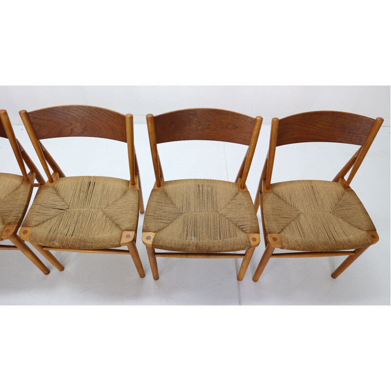 Set of 6 vintage Dinning Room Chairs 'Model 157' Børge Mogensen for Søborg Møbler, 1950