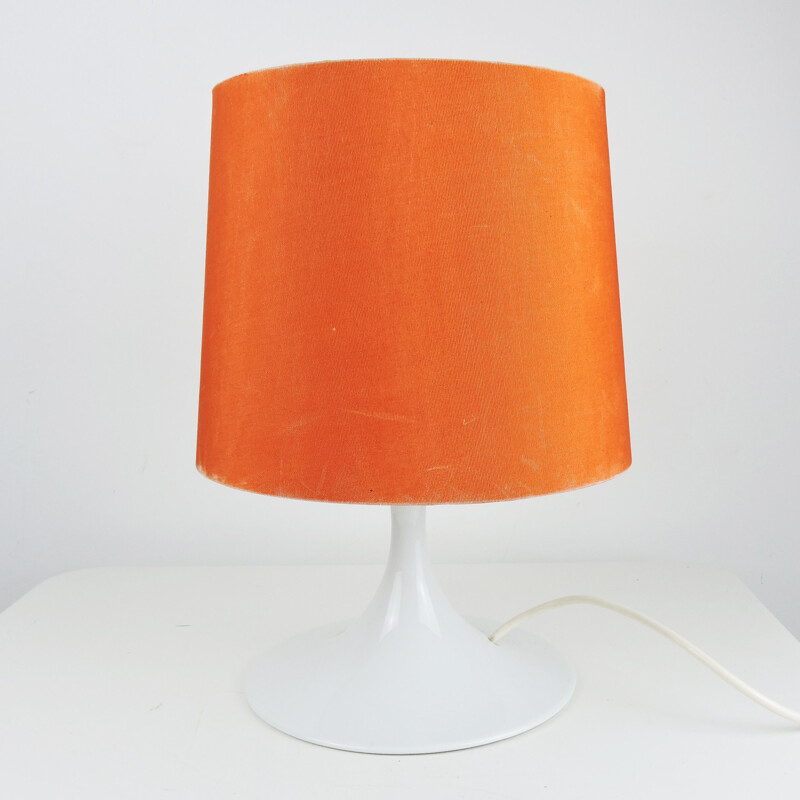 Vintage-Tischlampe aus orange-weißem Steingut von Rosenthal, 1970