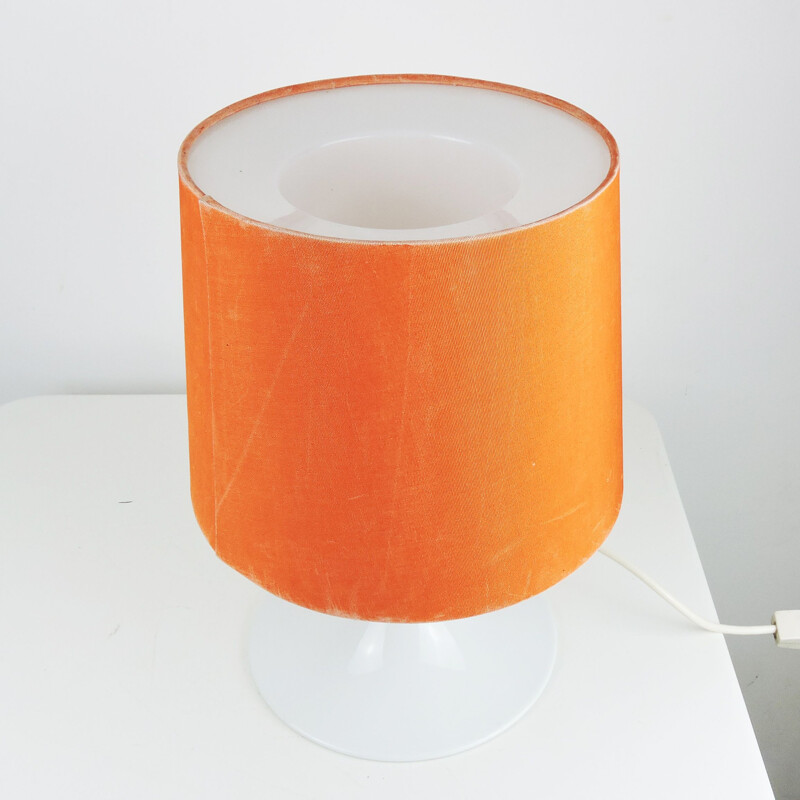 Vintage oranje en witte aardewerken tafellamp van Rosenthal, 1970