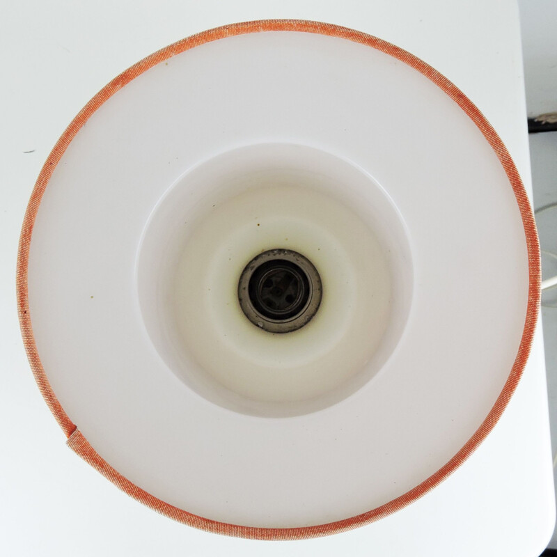 Lámpara de sobremesa vintage de loza naranja y blanca de Rosenthal, 1970